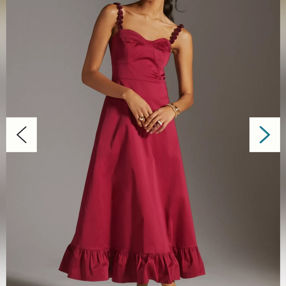Hutch Burgundy Floral-Hem Maxi Dress